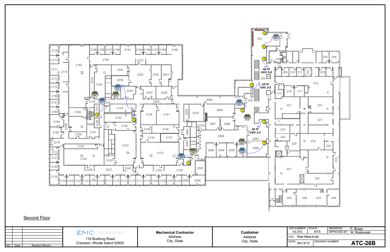 Engineering floor plan drawing